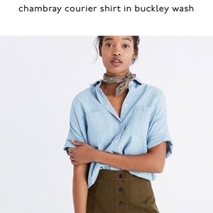 Madewell Chambray Courier Shirt Buckley Wash Small